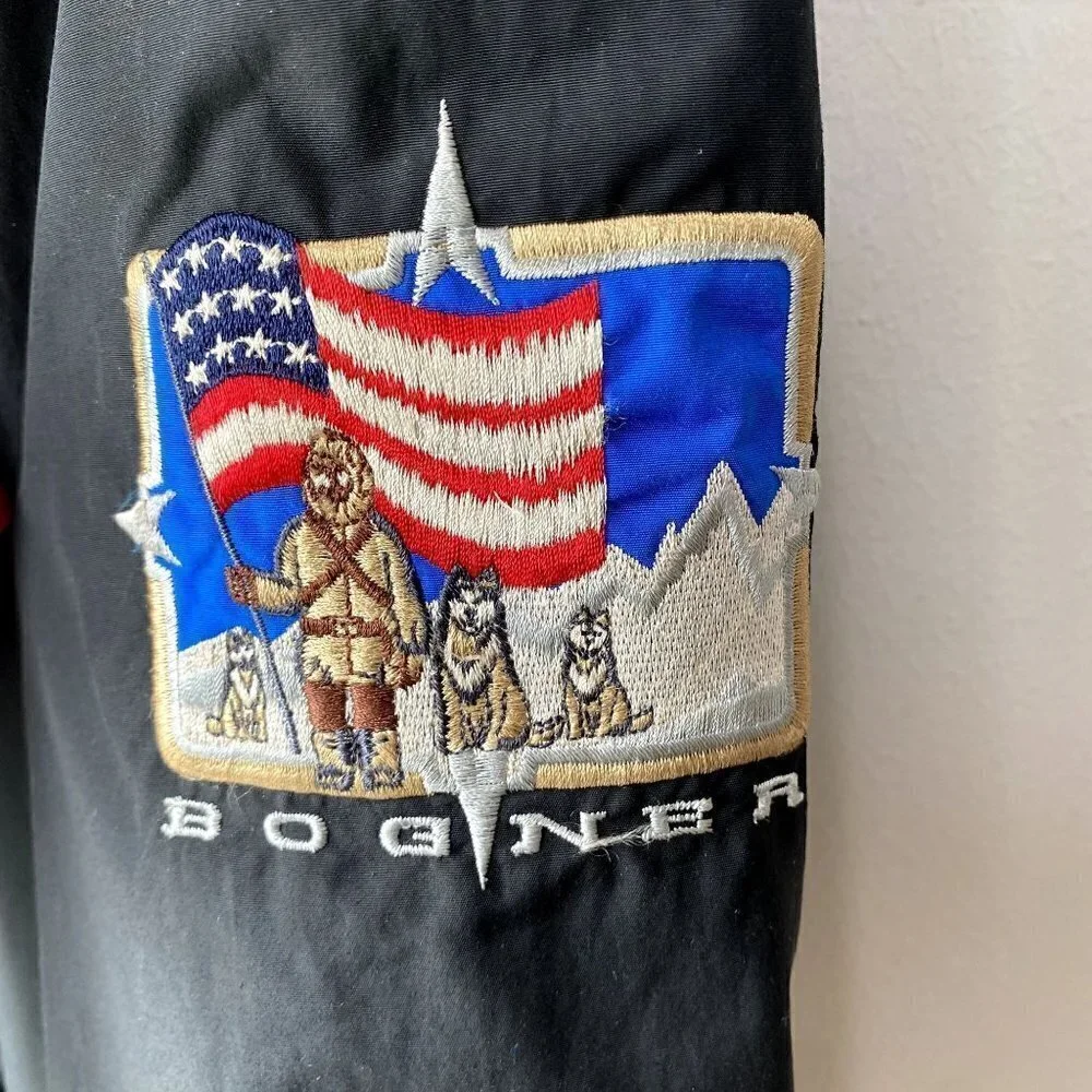 Bogner Vintage Hooded Ski Parka Jacket Black XXL
